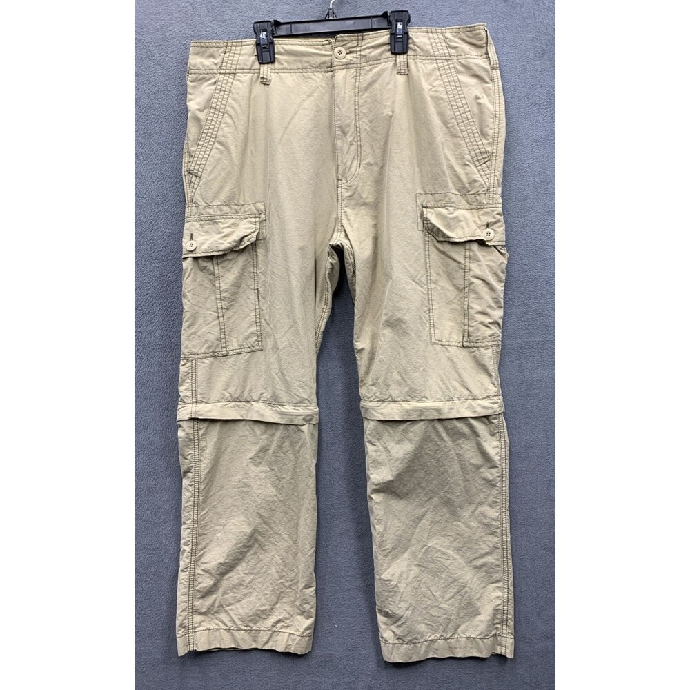 Wear First Mens Convertible Zip Off Pants Timber Khaki Beige Size 36X30